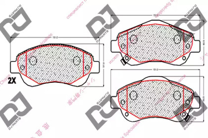 Комплект тормозных колодок DJ PARTS BP1771